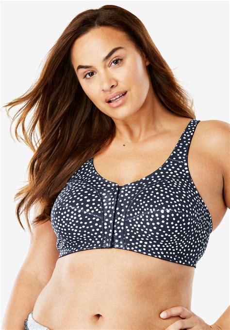 Cotton Front Close Wireless Bra By Comfort Choice® Plus Size Cotton