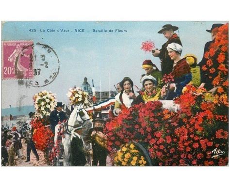 Carte Postale Ancienne Nice Bataille De Fleurs Cartes