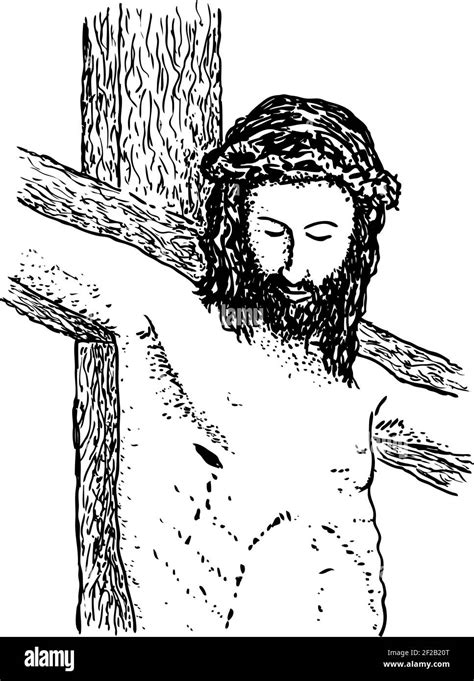 Painting Jesus Christ Crucified Im Genes De Stock En Blanco Y Negro Alamy