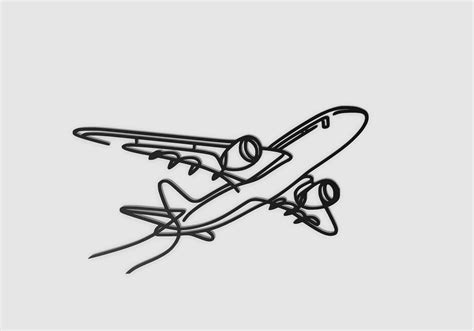 Sleek Airplane Wall Art Lineart by Beniuuu | Download free STL model ...