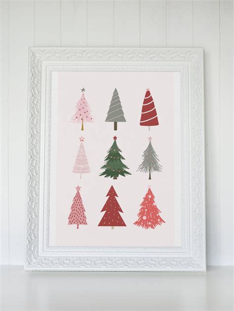 Christmas Tree Art Print Holiday Wall Art Minimal Christmas Decor