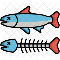 Dead Fish Icon - Download in Colored Outline Style