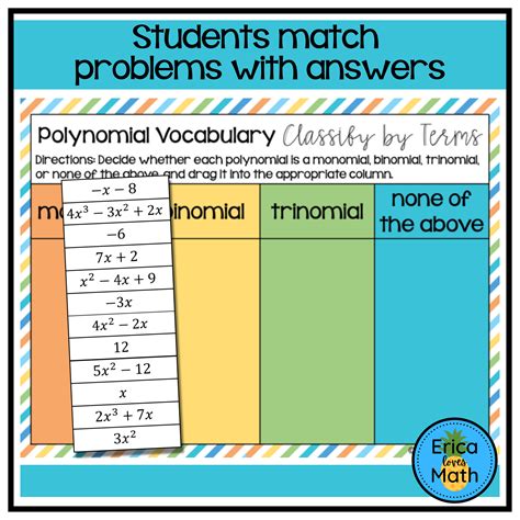 Classifying Polynomials Digital Activity Drag Drop Classful