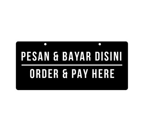 Jual Sign Akrilik Order Pay Here Printed Papan Cafe Sign Label