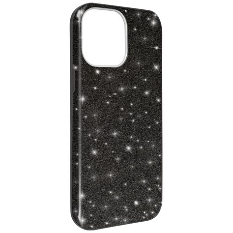 Funda iPhone 13 Pro Max Purpurina Extraíble Silicona Semirrígida Negro