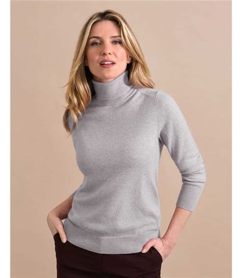 Heather Dove Womens Cashmere Turtle Neck Sweater Woolovers Us