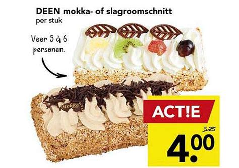 Deen Mokka Of Slagroomschnitt Aanbieding Bij DEEN 1Folders Nl