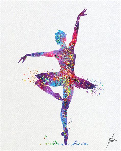 Ballerina Ballet Watercolor Illustrations Art Print Wall Art Etsy