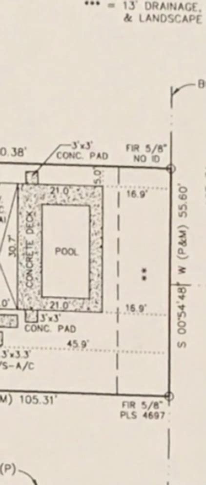 utility easement, drainage and landscaping