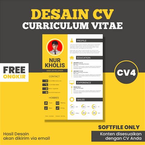 Jual Desain Cv Curriculum Vitae Daftar Riwayat Hidup Shopee Indonesia