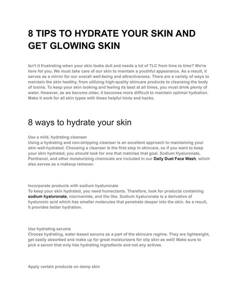 8 Tips To Hydrate Your Skin And Get Glowing Skin By Foxtale11 Issuu