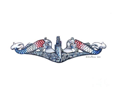 US Navy Submarine Insignia Enlisted Drawing by Arturo Perez - Pixels