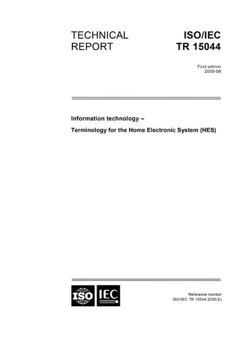 ISO IEC TR 15044 2000 IEC Normen VDE VERLAG