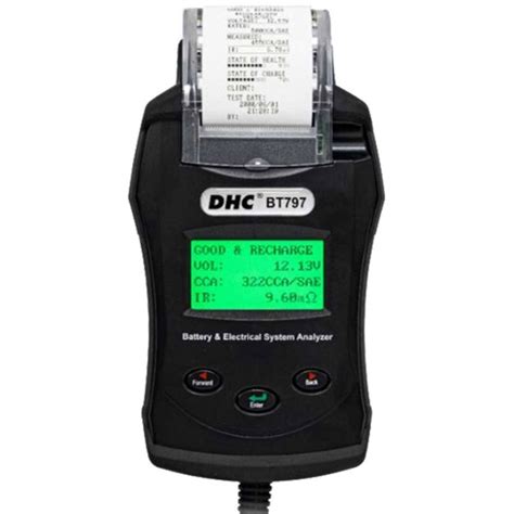 Dhc Bt797 Battery Tester For 6v And 12v Batteries With Integrated Printer Accessories For