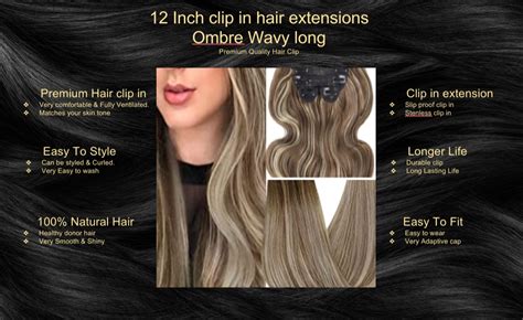 Inch Clip In Hair Extensions Ombre Wavy Long With Best Quality