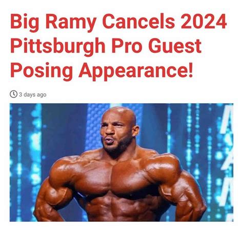 Big Ramy Cancels Pittsburgh Pro Guest Posing Appearance Read