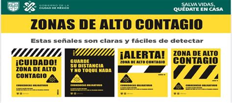 Señalan con letreros zonas de alto riesgo de contagio en CDMX