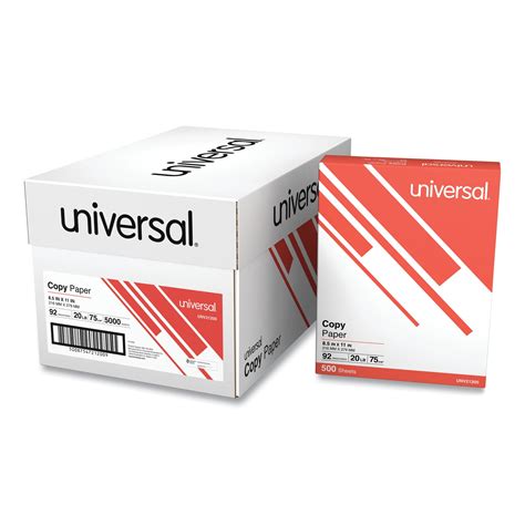 Universal Copy Paper, 92 Brightness, 20lb, 8-1/2 x 11, White, 5000 ...