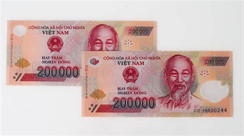 200000 Vietnamese Dong Unc Polymer Banknote 1 X 200000 Vnd Vietnam