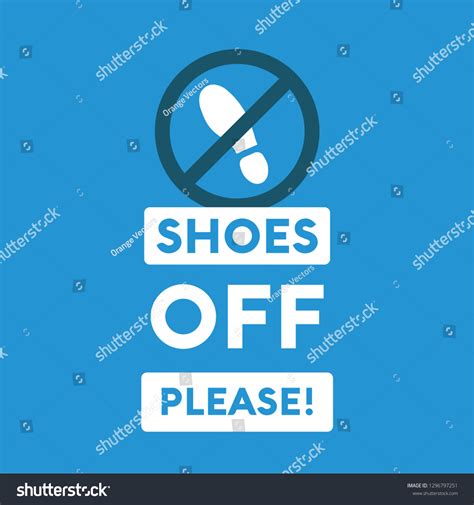 Shoes Off Please Sign Stock Vector Royalty Free 1296797251 Shutterstock