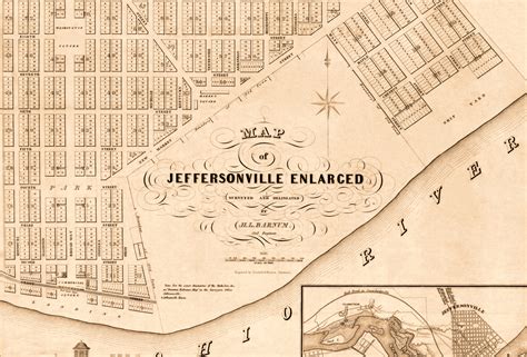 Beautifully restored map of Jeffersonville, Indiana from 1837 - KNOWOL