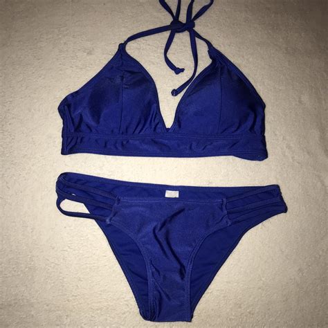Cobalt Blue Halter Neck Bikini Bikini Blue Depop