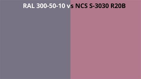 Ral 300 50 10 Vs Ncs S 3030 R20b Ral Colour Chart Uk