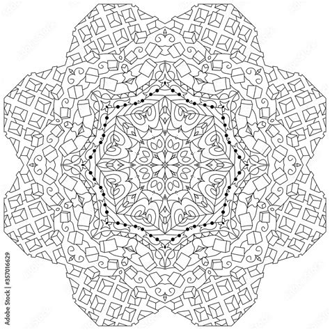 Hand Drawn Zentangle Mandala For Coloring Page Stock Vector Adobe Stock