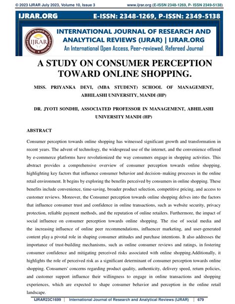 Pdf A Study On Consumer Perception Toward Online Shopping Miss