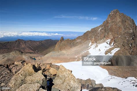 Summit Of Mount Kenya With The Last Glacier Stock Photo Download