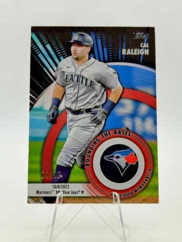 Topps Cal Raleigh Red Rounding The Bases Memorabilia Relic Mariners