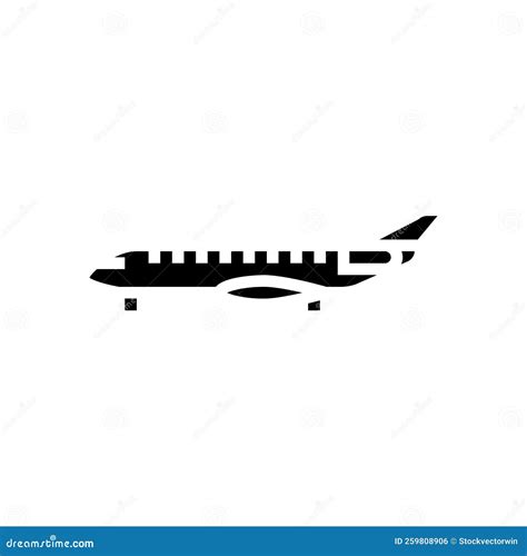 Business Jet Airplane Aircraft Glyph Icon Vector Illustration Stock