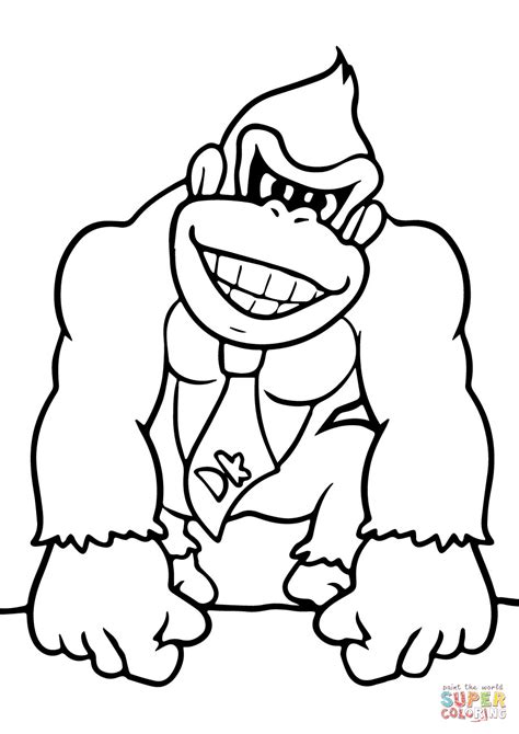 Mario Bros Donkey Kong Coloring Page Free Printable Coloring Page | Sexiz Pix