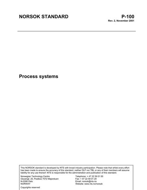 Pdf Norsok Standard P Process Systems Dokumen Tips