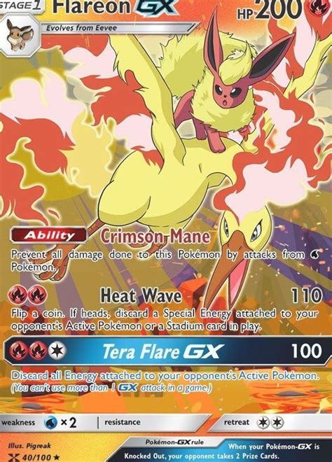 Flareon Gx Version 2 Custom Pokemon Card Cartas Pokemon Pokemon