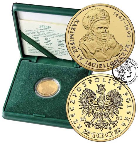 Polska III RP 100 złotych Kazimierz Jagiellończyk 2003 st L archiwum