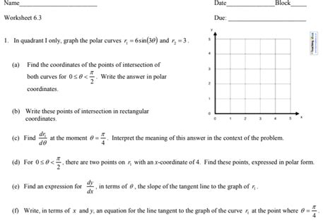 Solved Name Date Block Worksheet 6 3 Due 1 In Quadrant I Chegg