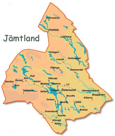 Jamtland Sweden Map - ToursMaps.com