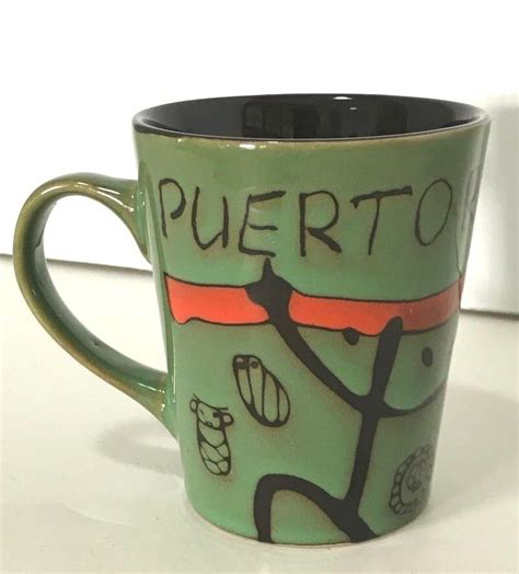 Puerto Rico Ceramic Coqui Taino Coffee Mugs Cup Oz Or Oz Fine