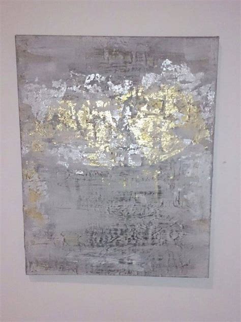 Silver And Gold Leaf Abstract Painting On Canvas Abstrakt Abstrakte