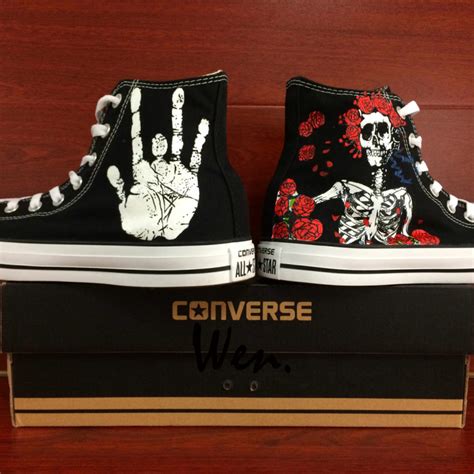 Converse All Star Grateful Dead Skull Roses Custom Hand Painted Canvas ...