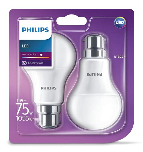 Philips LED B22 Bayonet Cap Light Bulb Frosted 11 W 75 W Warm