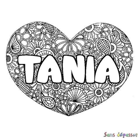 Coloriage Pr Nom Tania D Cor Mandala Coeur Sans D Passer