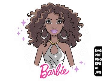 Barbie Afro SVG Png Clipart Shirt Cut File Layered By Color Etsy