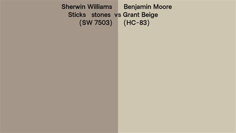 Sherwin Williams Sticks And Stones Sw 7503 Vs Benjamin Moore Grant Beige Hc 83 Side By Side