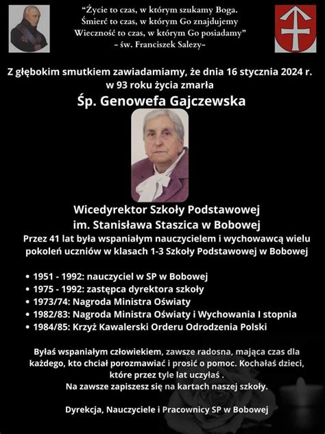 Szko A W Bobowej Pogr Ona W A Obie Mier Wicedyrektor Szko Y