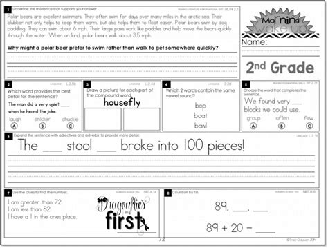 Free Printable Morning Work For Nd Grade