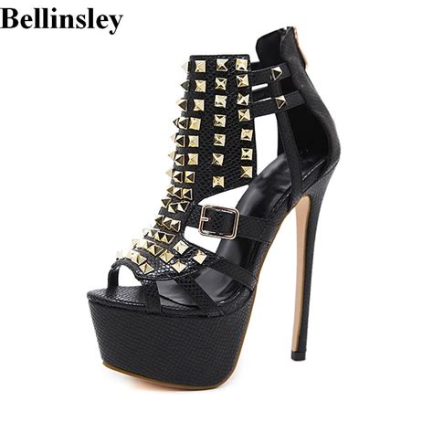 Women Sandals Summer Gladiator Platform High Heels Sandals Peep Toe Cut