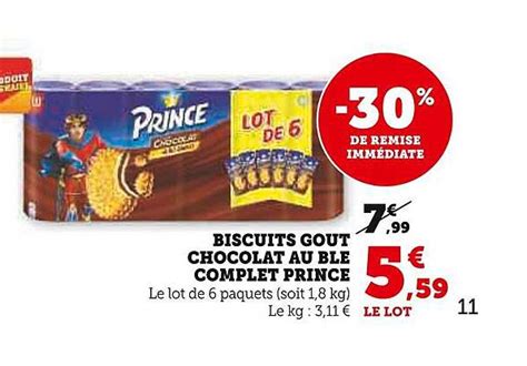 Promo Biscuits Go T Chocolat Au Bl Complet Prince Chez U Express