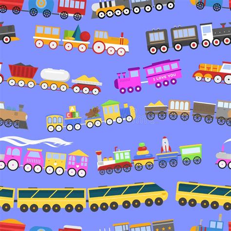 game gift kids train seamless pattern background vector travel railroad